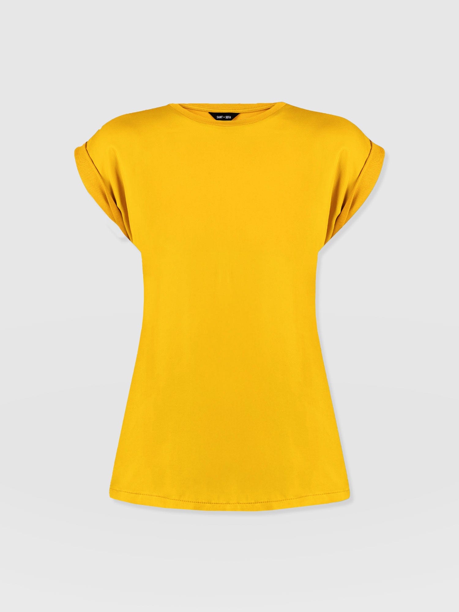 Turn Up Contrast Tee - Golden Yellow - Women's T-shirts | Saint + Sofia® USA